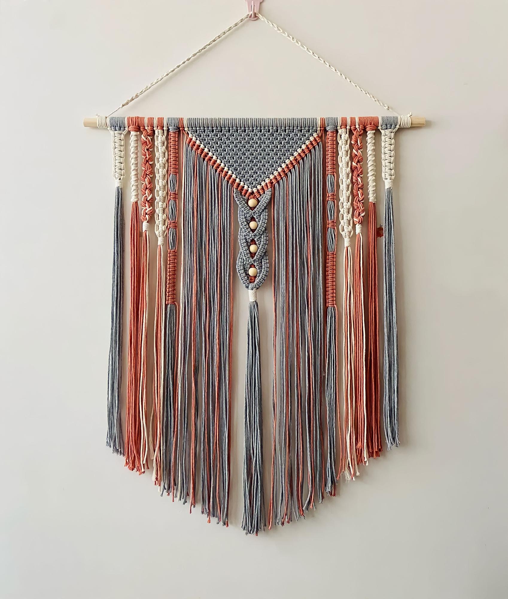 Studio doorway with embroidered sample